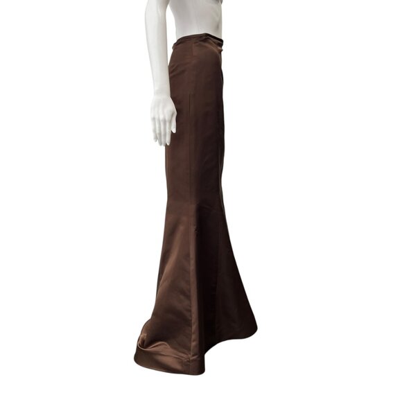 Maria Pinto Brown Silk Long High Waist Flared Skirt size 0-2 - Picture 11 of 11